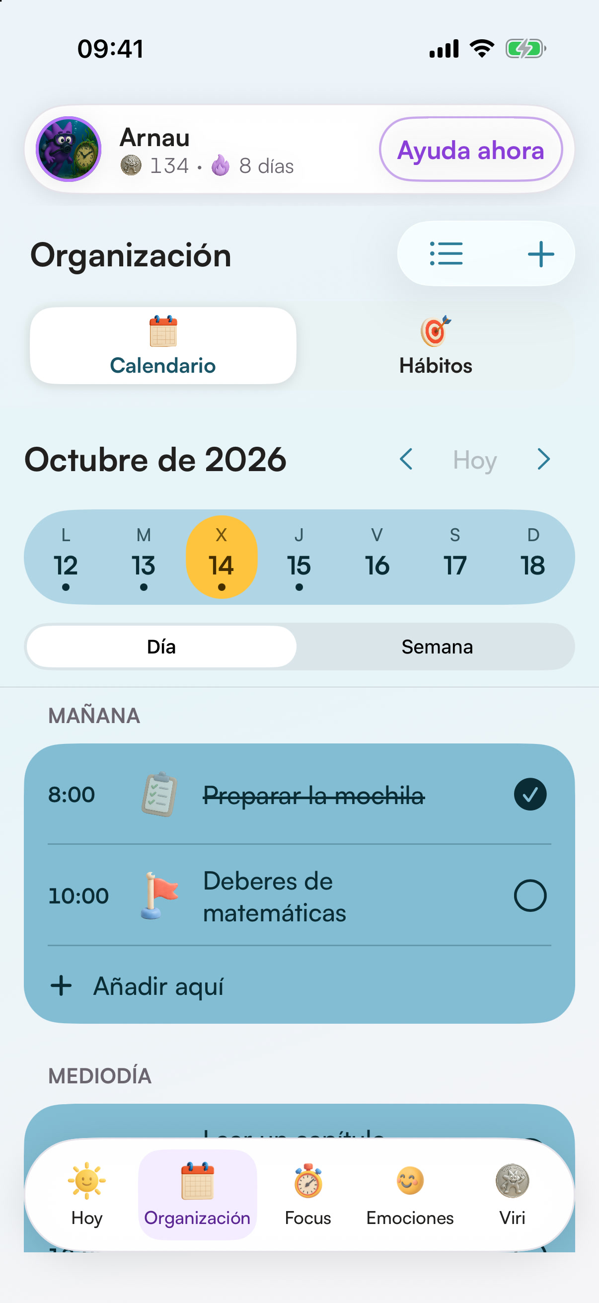 Captura original de Organización en Vira